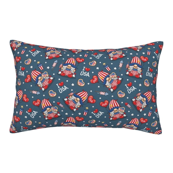 Rateoe Gnome Love USA Pattern Pillow Covers with Invisible Zipper(Pillows are not Included) Standard Pillowcases-16"x24"