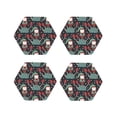 thumbnail image 1 of Rateoe Gnome With Mushroom 2 Drawing Drink Coasters Set of 4 Leather Coasters Spill Protection for Table Desk,Durable and Non Slip Leather Coaster ,4 Inches Drink Mats-Hexagon, 1 of 6