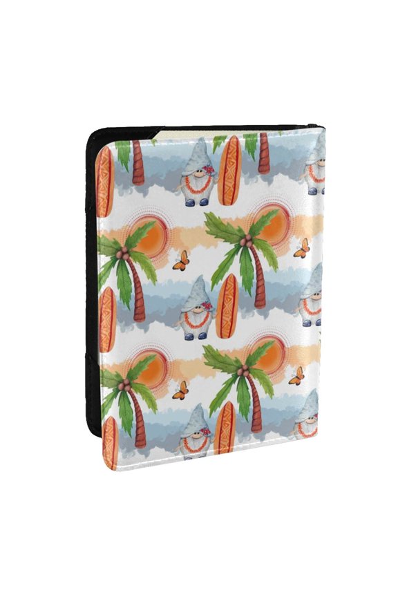 Gnome and Surfing Pattern Passport Holder Wallet Leather Mulit-purpose Travel Wallet Credit Cards Case ,Passport Cover for Women Men-6.5 in