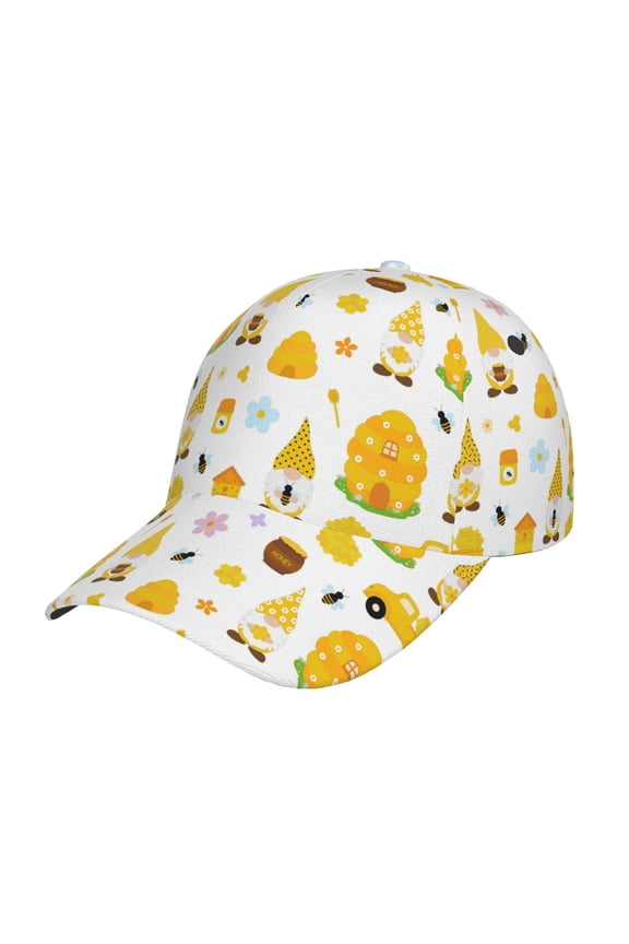 Gnomes Bees Pattern Baseball Cap Outdoor Cap Mountain Dad Hat - Unstructured Soft Cotton Cap-Adjustable UV Protection Cap