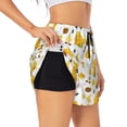 thumbnail image 1 of Rateoe Gnomes Bees Printed 2 in 1 Women's Workout Shorts for Athletic Gym Running Shorts with Phone Pockets-X-Large, 1 of 7