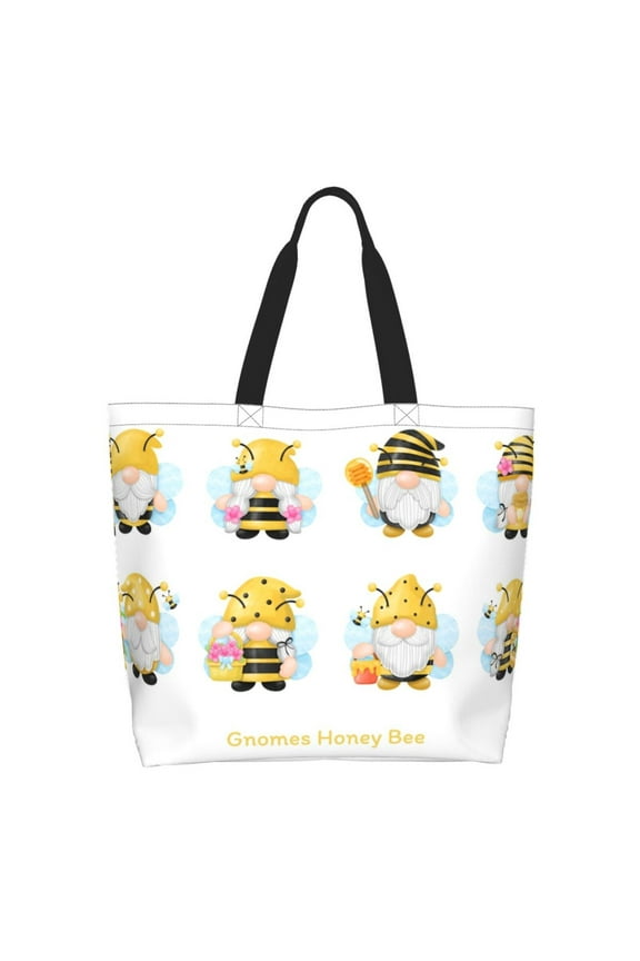 Gnomes Honey Bee Tote Bag - Waterproof Lightweight Handbags Travel Shoulder Bag for Hiking Yoga Gym Swimming Travel Beach