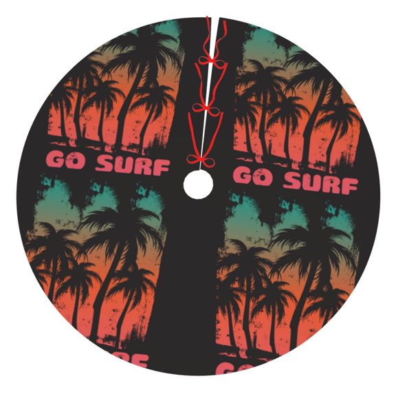 Rateoe Go Surfer Print Christmas Tree Skirt 30" for Xmas Holiday New Year Party Circle Tree Mat Ornaments Decoration