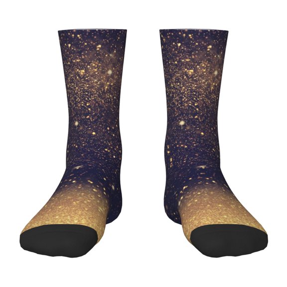 Rateoe Gold Black Glitter Pattern Children's Socks, Socks Gifts ,kids Crew Soft Cotton Socks , Moisture-Wicking, Durable, Ideal for Daily Wear & Sports