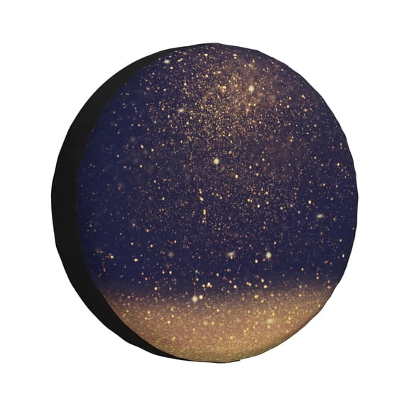Rateoe Gold Black Glitter Pattern Tire Cover Wheel Protectors Weatherproof Wheel Covers Universal Fit for Trailer Rv SUV Truck Camper Travel Trailers Accessories-14 inch