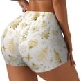 thumbnail image 1 of Rateoe Gold Christmas Tree Printed Power Workout Shorts for Women Tummy Control Squat Proof Ribbed Thick Seamless Scrunch Active Short-X-Large, 1 of 8