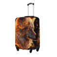 thumbnail image 1 of Rateoe Gold Flame Pattern Wolf Printed Luggage Cover, Suitcase Protector Fits 18-32 Inch Luggage-X-Large, 1 of 7