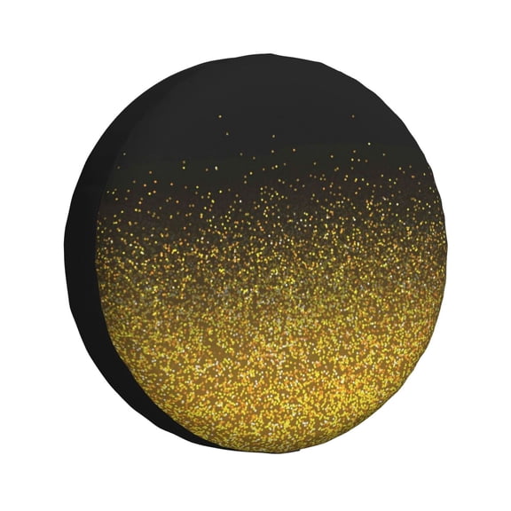 Rateoe Gold Glitter Gradient Pattern Tire Cover Wheel Protectors Weatherproof Wheel Covers Universal Fit for Trailer Rv SUV Truck Camper Travel Trailers Accessories-15 inch
