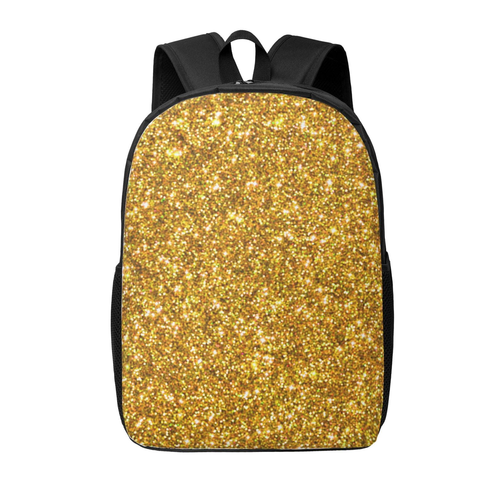 Rateoe Gold Glitter Pattern Lightweight Casual Laptop Backpack Backpack for High School Teens Boy and Girl Bookbag Backpack for College Walmart