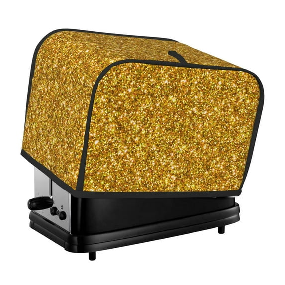 Rateoe Gold Glitter Pattern Toaster Covers 2 Slice Wide Slot,Bread Machine Cover,Bread Dust Cover & Fingerprint Protection,Appliance Covers