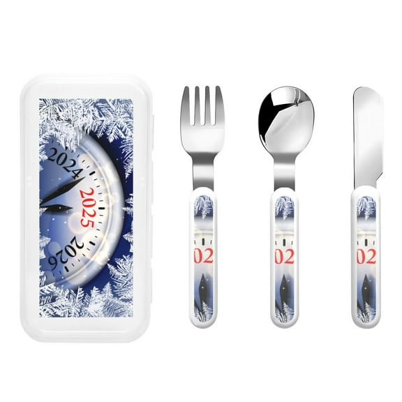 Rateoe Gold Glitter Shining In Light With 2025 for Stainless Steel Kids Silverware Set - Child and Toddler Safe Flatware - Children's Knife, Fork And Spoon Set