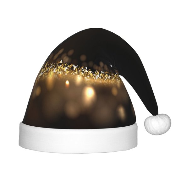 Rateoe Gold Glittering Stars Santa Hat Confortable Christmas Hat for Christmas Party Favors Fit for Kids