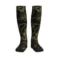 thumbnail image 1 of Rateoe Gold Gloss Outline Floral Compression Socks for Women and Men 20-30mmHg-Circulation Support Socks Knee High Nurse Pregnant Running Medical and Travel Athletic, 1 of 7