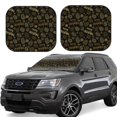 thumbnail image 1 of Rateoe Gold Pinecone Merry Christmas Pattern 2 Piece Car Windshield Sun Shade Foldable | Front Windshield Shade for Sun, Heat and UV Rays | Sunshade for Car Front Window-Small, 1 of 6