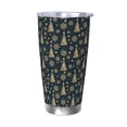 thumbnail image 1 of Rateoe Gold Snowflake Christmas Tree Printed Car Guy Gifts for Men Women Tumbler - 20oz/590ml Double Wall Vacuum Insulated Stainless Steel Travel Tumbler Cups with Lid & Straw-Without Straw, 1 of 8