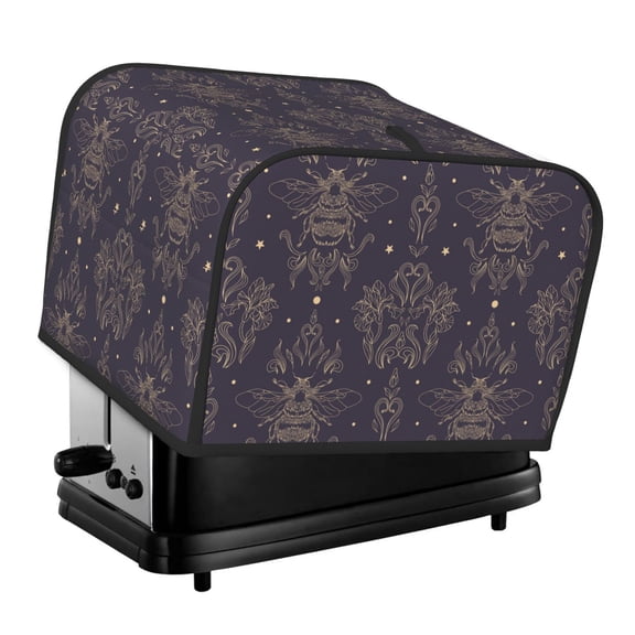 Rateoe Golden Bumblebee Pattern Toaster Covers 4 Slice Wide Slot,Bread Machine Cover,Bread Dust Cover & Fingerprint Protection,Appliance Covers