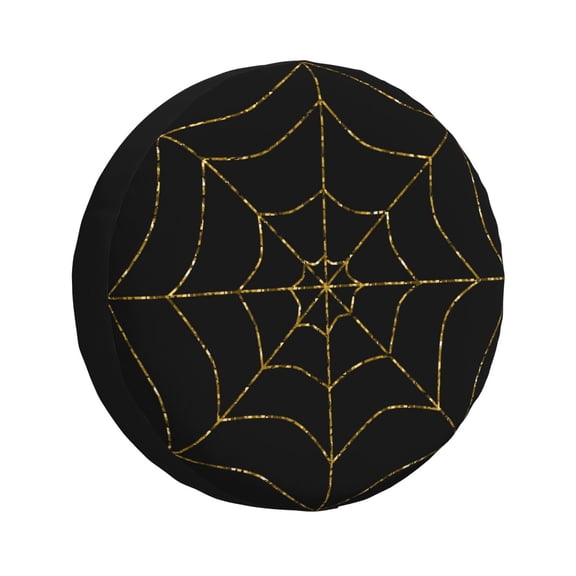 Rateoe Golden Spider Web Pattern Tire Cover Wheel Protectors Weatherproof Wheel Covers Universal Fit for Trailer Rv SUV Truck Camper Travel Trailers Accessories-16 inch