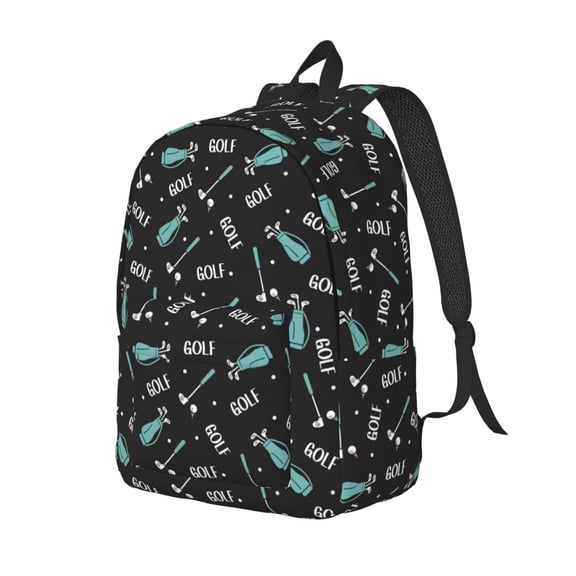Rateoe Golf Bags And Balls Pattern Durable Canvas Backpack for Men & Women – Stylish & Lightweight – Adjustable Straps, Multiple Pockets – Fits 15-17 Inch LaptopsSmall