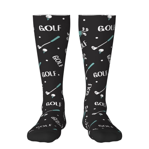 Rateoe Golf Bags And Balls Pattern Women’s Knee High Crew Socks,Trouser Socks Comfortable, Breathable, Moisture-Wicking and Soft