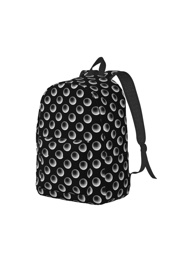 Golf Balls Pattern Durable Canvas Backpack for Men & Women – Stylish & Lightweight – Adjustable Straps, Multiple Pockets – Fits 15-17 Inch LaptopsMedium