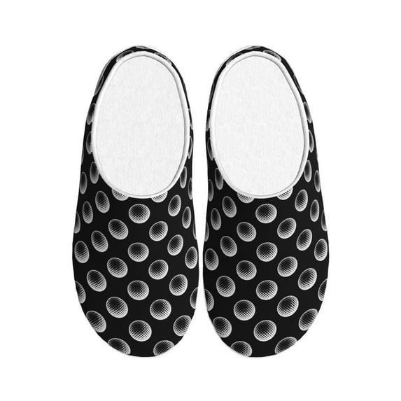 Rateoe Golf Balls Print Women's Men's Cotton Knit Slippers Lightweight Memory Foam Indoor House Shoes with Anti-Skid Sole-46/47