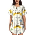 thumbnail image 1 of Rateoe Golf Icons And Golfer Pattern Women's Short-Sleeved Pajama Set - 2 Piece Soft and Lightweight Sleepwear Set-Large, 1 of 7