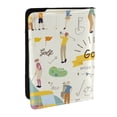 thumbnail image 1 of Rateoe Golf Icons And Golfer Pattern Passport Holder Wallet Leather Mulit-purpose Travel Wallet Credit Cards Case ,Passport Cover for Women Men-6.5 in, 1 of 5
