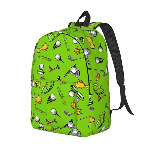 Rateoe Golf Sport Club Pattern Durable Canvas Backpack for Men & Women – Stylish & Lightweight – Adjustable Straps, Multiple Pockets – Fits 15-17 Inch LaptopsSmall