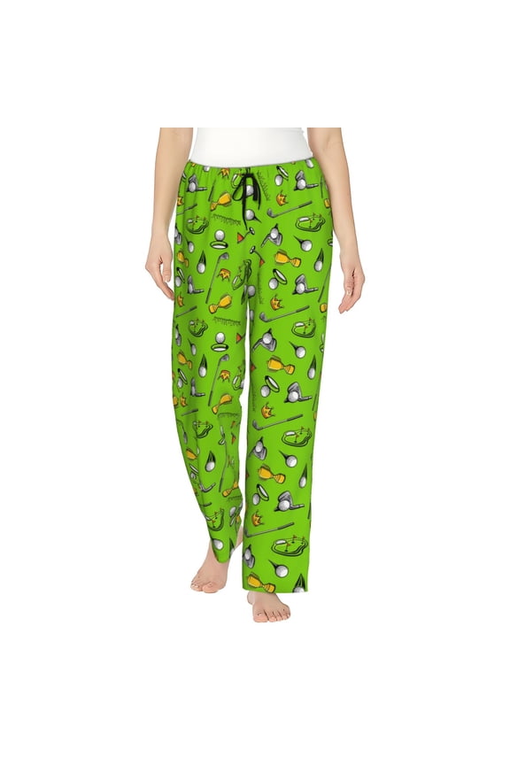 Golf Sport Club Pattern Women’s Ultra-Soft Comfy Pajama Lounge Pants Sleepwear,Comfortable Lounge Wear,lightweight Pajamas, Casual Home Wear-Medium