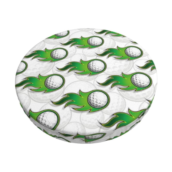 Rateoe Golf balls Pattern Round Bar Stool Seat Covers,Washable Stool Cushion Slipcover Elastic Bar Chair Covers for 12-14 Inch Chair-14 inch