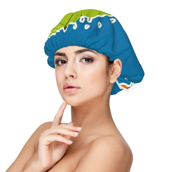 Rateoe Goose Holding an Umbrella Pattern Silk Satin Hair Bonnet for Sleeping, Adjustable Sleep Cap Turban for Women , Curly Straight Hair Long Large Braid