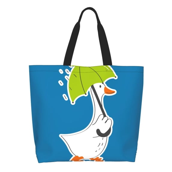 Rateoe Goose Holding an Umbrella Tote Bag - Waterproof Lightweight Handbags Travel Shoulder Bag for Hiking Yoga Gym Swimming Travel Beach