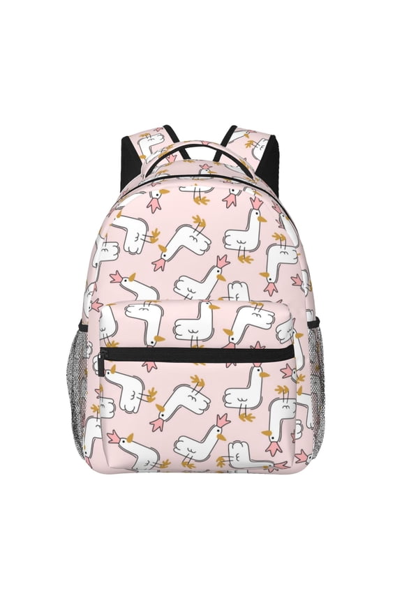 Goose Queen Pattern Casual Backpack for School, Work, Travel Adjustable Straps, Multiple Compartments Ergonomic Design, Fits Laptops and Tablets