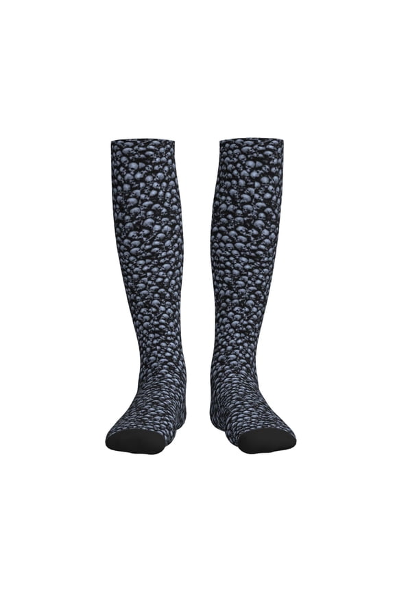 Gothic Skull Compression Socks for Women and Men 20-30mmHg-Circulation Support Socks Knee High Nurse Pregnant Running Medical and Travel Athletic