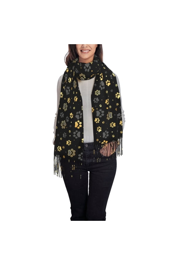 Gothic Skull Floral Art Women's Traditional Scarf Wrap Tassel Shawl Fringes Neck Head Shawl Retro Scarf