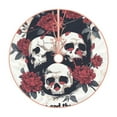 thumbnail image 1 of Rateoe Gothic Skulls And Roses Pattern Christmas Tree Skirt with Ties, Christmas Tree Decorations, Farmhouse Christmas Decor Xmas Holiday Decorations-36", 1 of 6