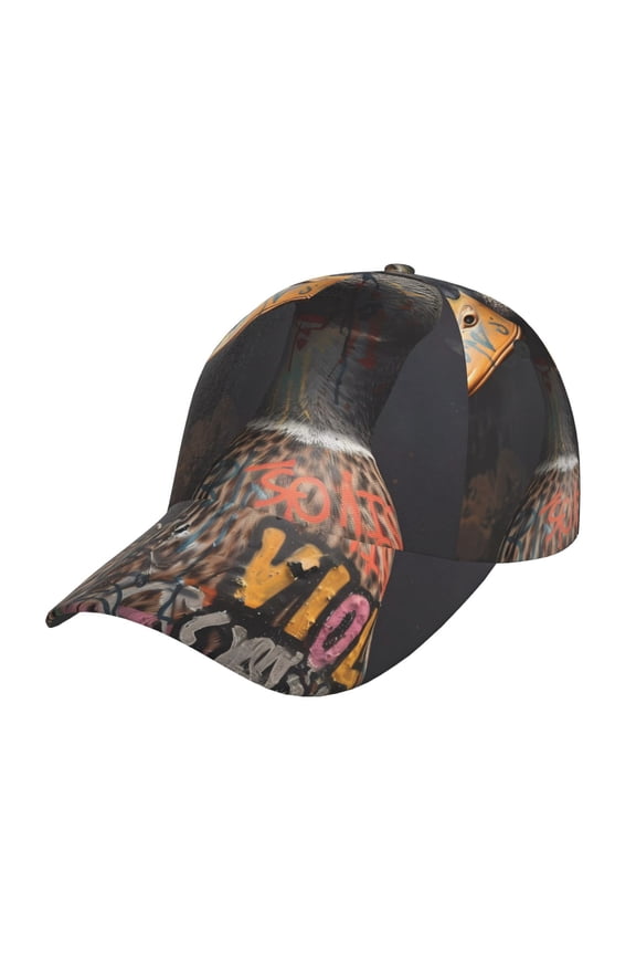 Graffiti Cool Duck Pattern Baseball Cap Outdoor Cap Mountain Dad Hat - Unstructured Soft Cotton Cap-Adjustable UV Protection Cap