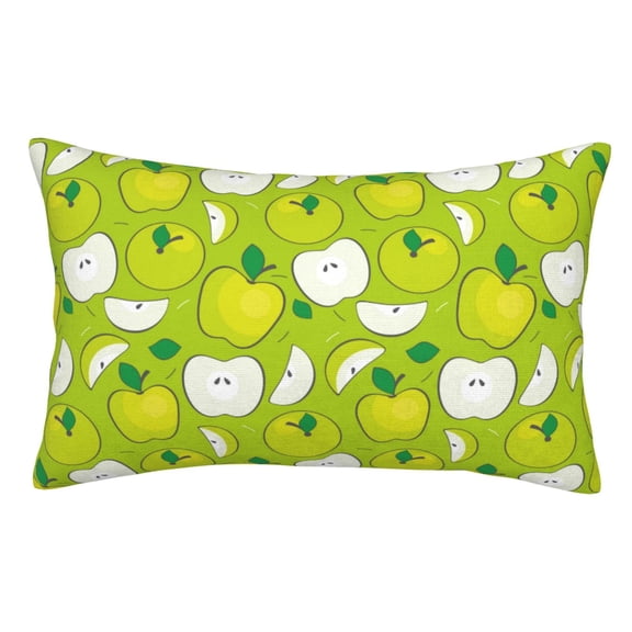 Rateoe Green Apple Pattern Decorative Pillow Case,Throw Pillow Covers,Plush Pillow Cover,Soft Pillow Case,Velvet Pillow Case-14"x20"