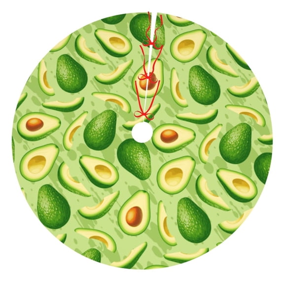 Rateoe Green Avocado Print Christmas Tree Skirt 30" for Xmas Holiday New Year Party Circle Tree Mat Ornaments Decoration