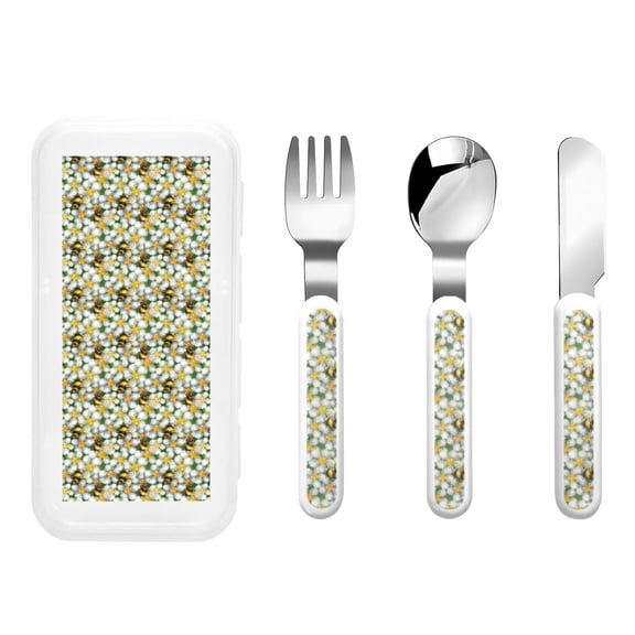 Rateoe Green Cute Avocado for Stainless Steel Kids Silverware Set - Child and Toddler Safe Flatware - Children's Knife, Fork And Spoon Set