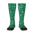 thumbnail image 1 of Rateoe Green Glitter Pattern Women’s Knee High Crew Socks,Trouser Socks Comfortable, Breathable, Moisture-Wicking and Soft, 1 of 6
