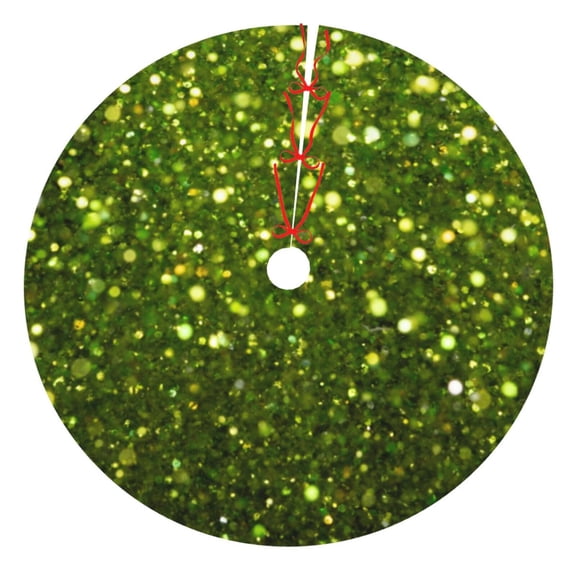 Rateoe Green Glitter Sparkle Print Christmas Tree Skirt 30" for Xmas Holiday New Year Party Circle Tree Mat Ornaments Decoration