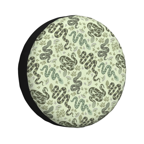 Rateoe Green Snake Pattern Tire Cover Wheel Protectors Weatherproof Wheel Covers Universal Fit for Trailer Rv SUV Truck Camper Travel Trailers Accessories-14 inch