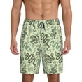 thumbnail image 1 of Rateoe Green Snake Print Men's Lounge Shorts – Soft & Breathable Pajama Bottoms with Pockets, Elastic Waistband, Lightweight Sleepwear for Nightwear & Loungewear-4X-Large, 1 of 6