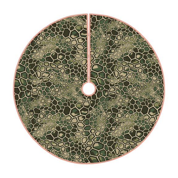 Rateoe Green Snake Skin Pattern Christmas Tree Skirt with Ties , Christmas Tree Decorations, Farmhouse Christmas Decor Xmas Holiday Decorations-30"