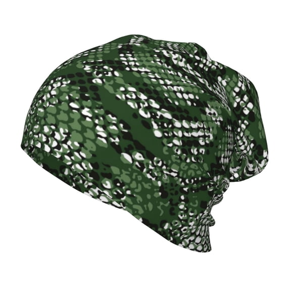 Rateoe Green Snakeskin Kids Beanie Warm Knit Beanie Hats Boys Girls Winter Hat Soft Slouchy Hats for Kids