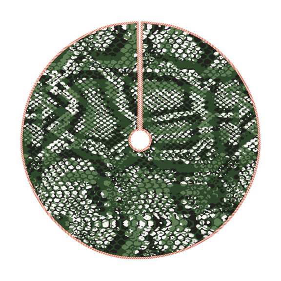 Rateoe Green Snakeskin Pattern Christmas Tree Skirt with Ties , Christmas Tree Decorations, Farmhouse Christmas Decor Xmas Holiday Decorations-30"