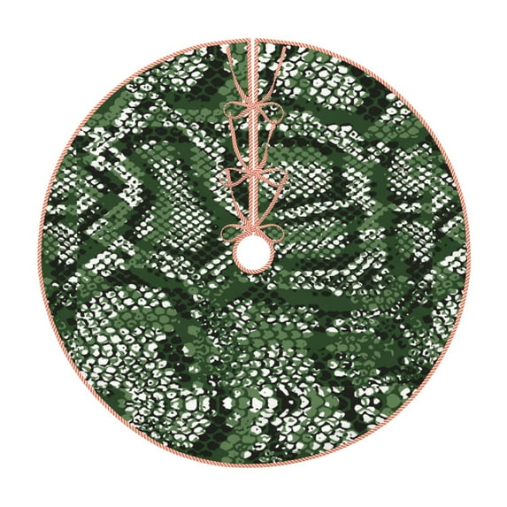 Rateoe Green Snakeskin Pattern Christmas Tree Skirt with Ties , Christmas Tree Decorations, Farmhouse Christmas Decor Xmas Holiday Decorations-36"
