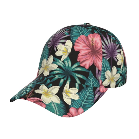 Rateoe Green Tropical Leaves Pattern Baseball Cap Outdoor Cap Mountain Dad Hat - Unstructured Soft Cotton Cap-Adjustable UV Protection Cap