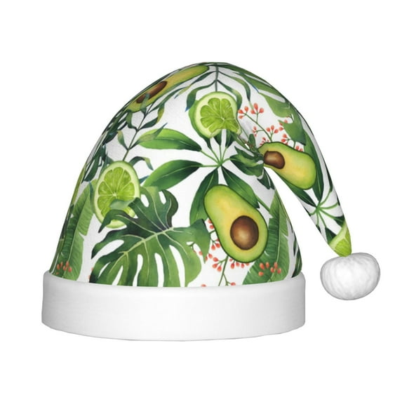 Rateoe Green Tropical Santa Hat Confortable Christmas Hat for Christmas Party Favors Fit for Kids